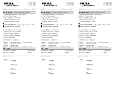 Cafe Grill Order Forms for Lunch | hws.myprintdesk.net